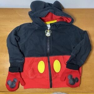 Disney Size 3T Toddler Mickey Mouse 'I am Mickey' Hoodie Ears With Mittens